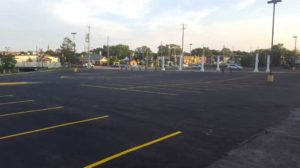 Paved parking lot